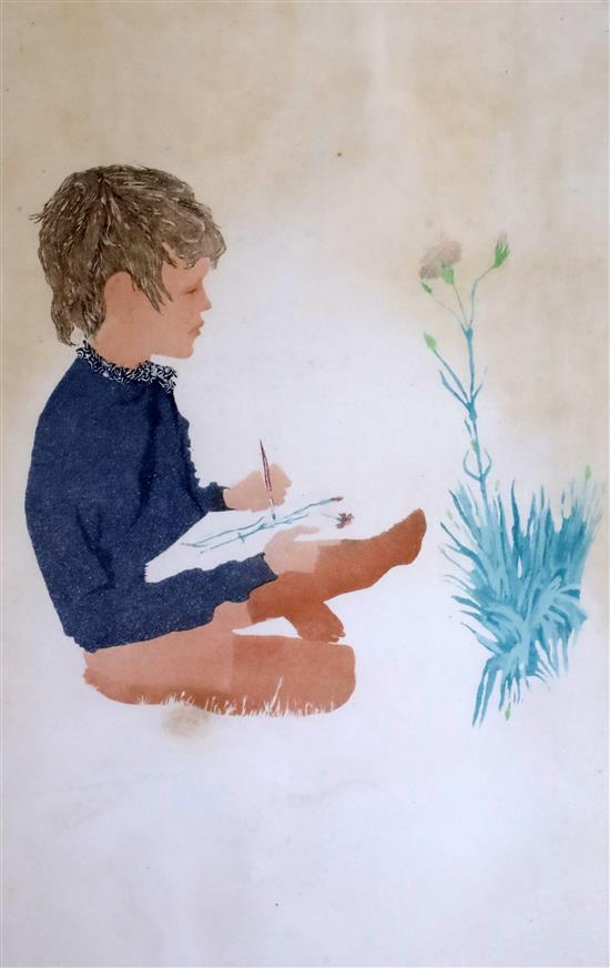 Patrick Procktor (1936-2003) aquatint, Marcus and a pink carnation, signed in pencil, 81/500, 54 x 34cm